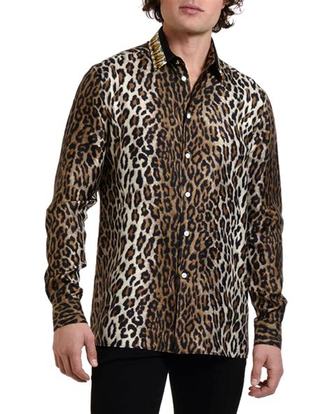 versace leopard shirt women patchwork|Versace designer shirts.